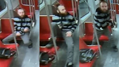 Police release photos of suspect who allegedly stabbed man in face with broken bottle on TTC subway train